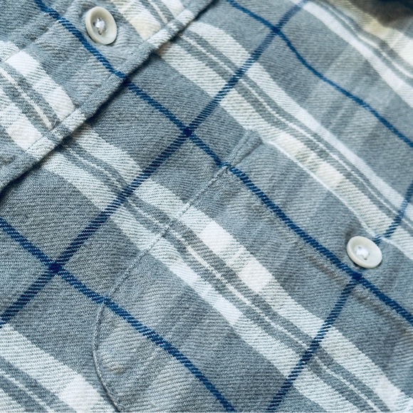 Faherty Men’s Med Glacier Lake Plaid Movement Flannel Shirt - Picture 4 of 7